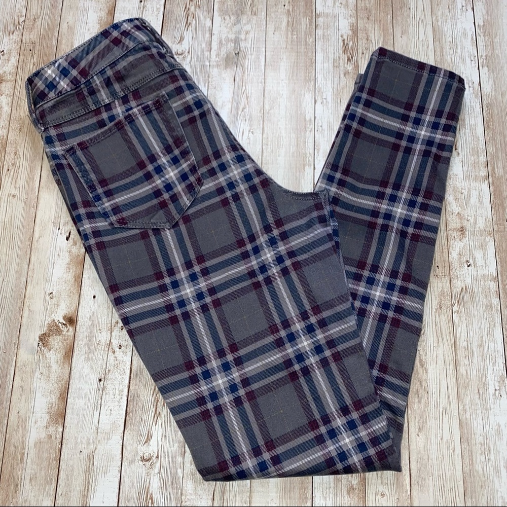 Multicolored plaid jegging pants by SO